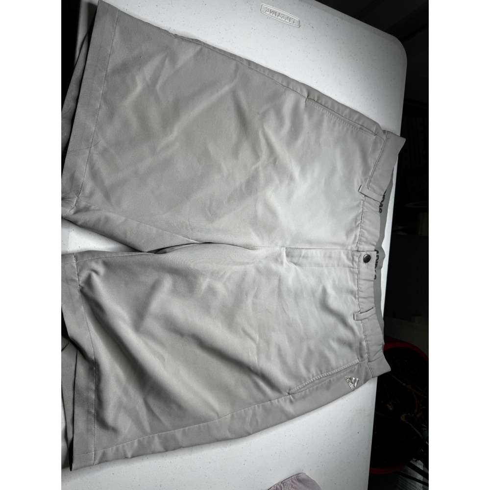 Adidas Mens Gray Golf Shorts Size 38 Performance Stretch 3-Stripe Activewear